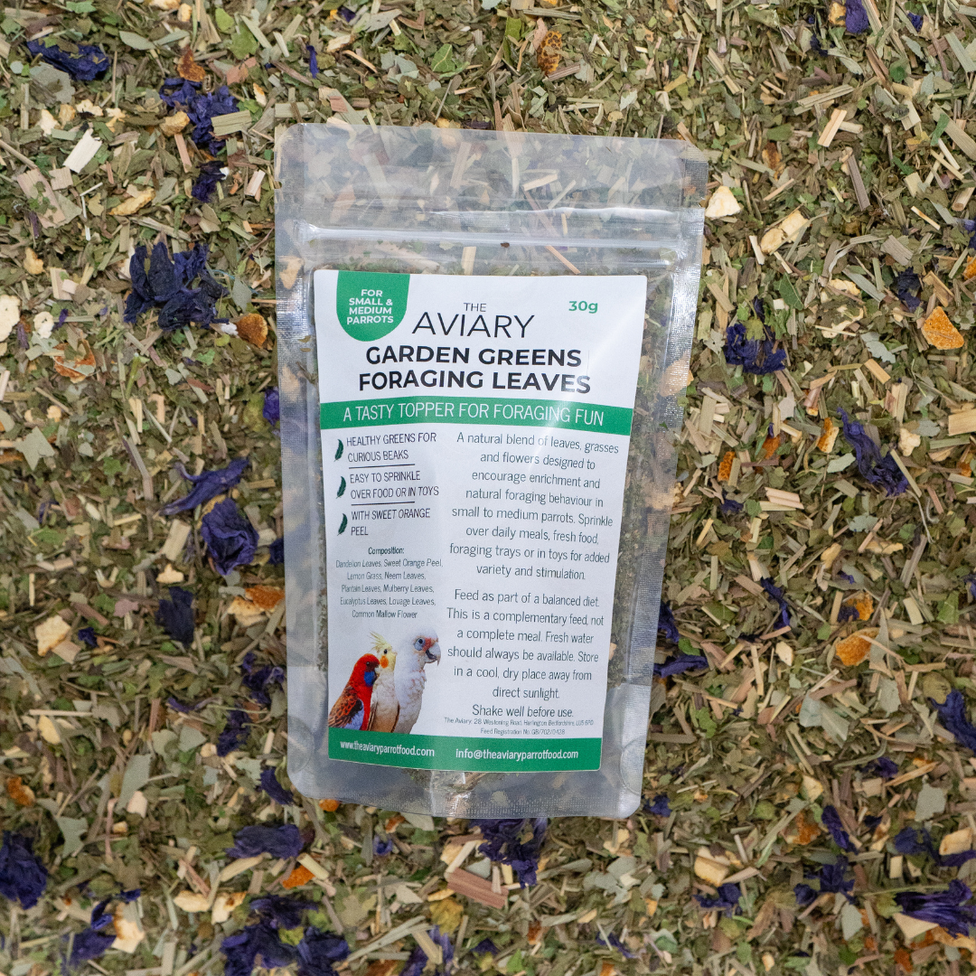 Garden Greens Foraging Leaves - Healthy Foraging Topper For Small Parrots - The Aviary Parrot Food