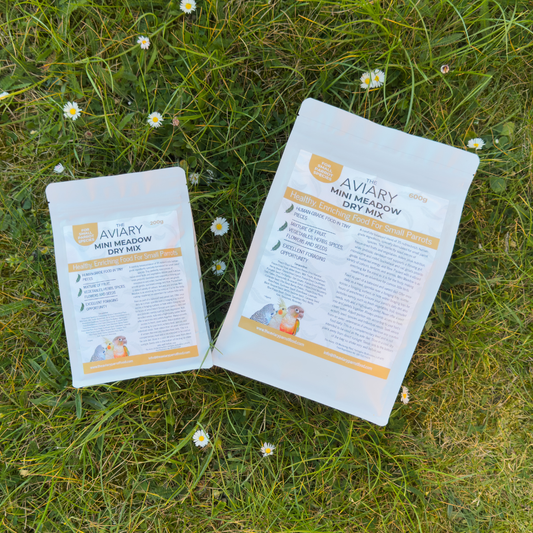 Mini Meadow Dry Mix - Healthy Food for Budgies, Cockatiels, Conures & Small Parrots - The Aviary Parrot Food