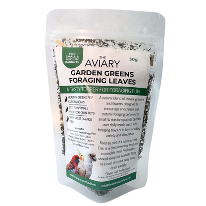 Garden Greens Foraging Leaves - Healthy Foraging Topper For Small Parrots - The Aviary Parrot Food