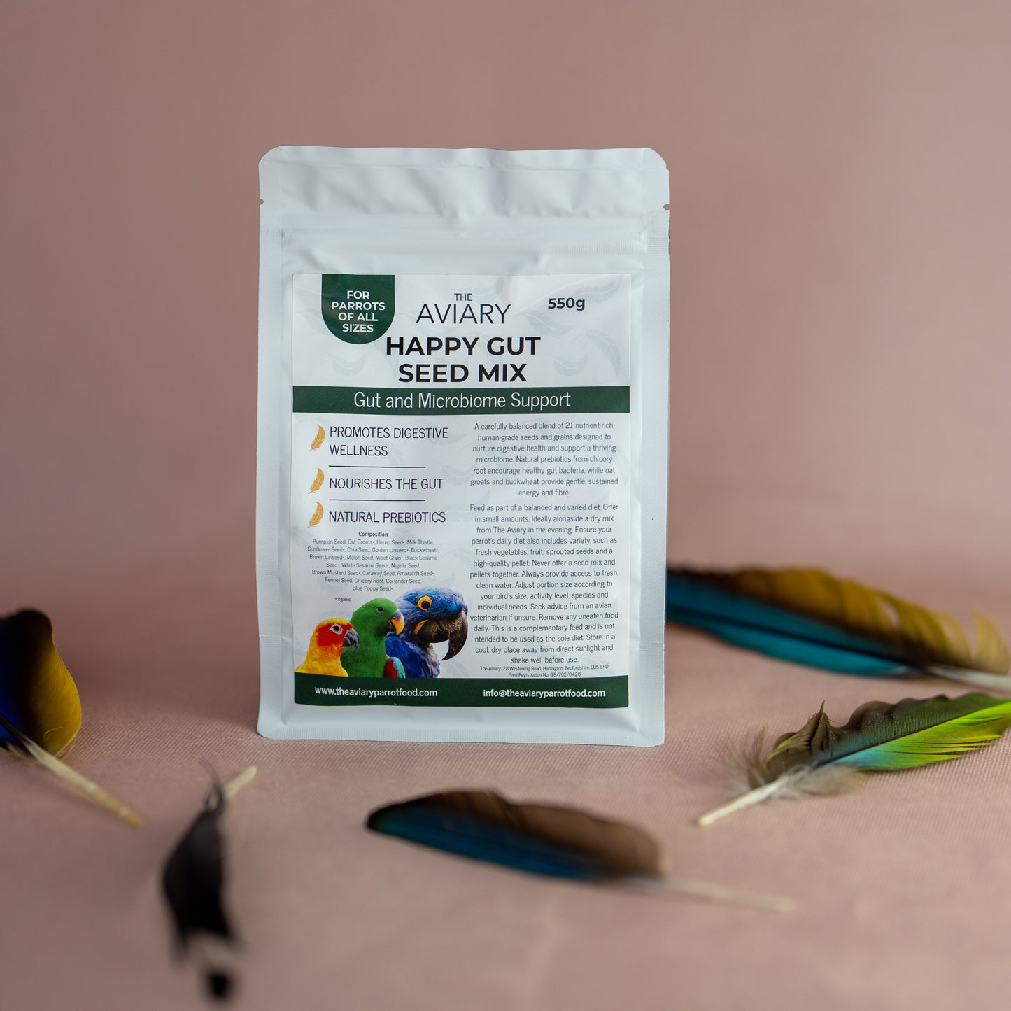 Healthy varied seed mix for parrots