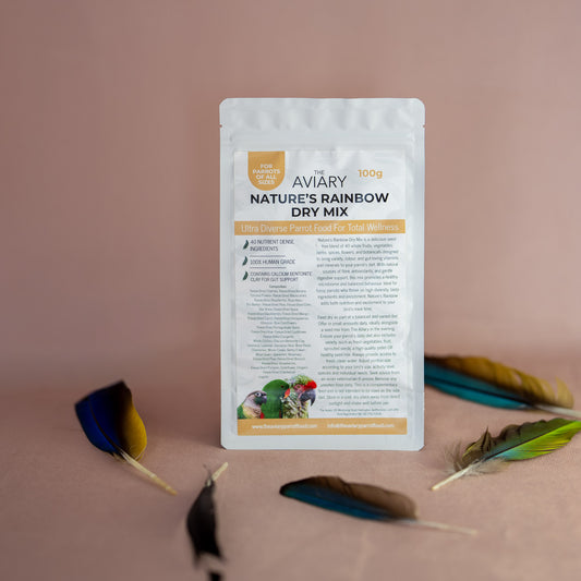 Healthy parrot food mix for all sized parrots with fruit and vegetables
