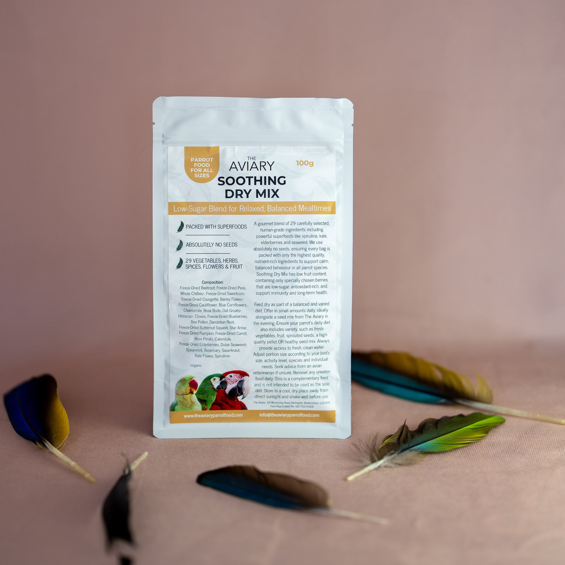 Soothing Dry Mix healthy parrot food low fruit parrot food 